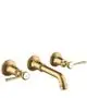 AXOR-HG-AXOR-Montreux-3-Loch-Waschtischarmatur-Unterputz-fuer-Wandmontage-mit-Auslauf-165-225-mm-und-Hebelgriffen-Brushed-Gold-Optic-16534250 gallery number 1